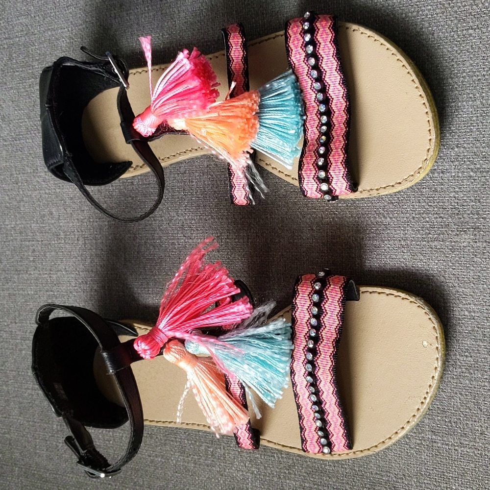 Tassel Rhinestone Sandals sz 1
